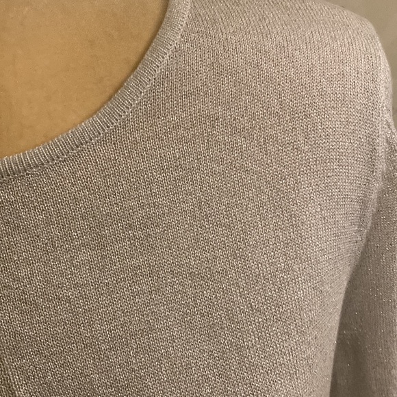 Alfani Long Sleeves Tunic Sweater W Silver Metallic SZ L/XL - Picture 3 of 5